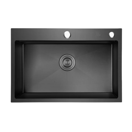 kitchen sink handmade stainless steel nano black 60cm by 45cm