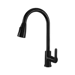 Kitchen Tap Pull Out Extendable Hose Black