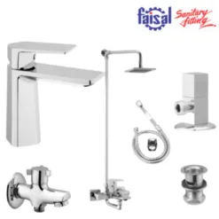 Faisal Sanitary Diamond Series 7107 Bath Set Complete 8 pieces