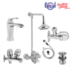 Faisal Sanitary Flat Series 6707 Bath Set Complete 8 pieces