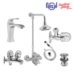 Faisal Sanitary Flat Series 6707 Bath Set Complete 8 pieces