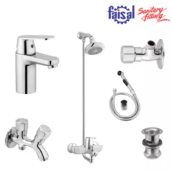 Faisal Sanitary Pearl Series 6407 Bath Set Complete 8 pieces