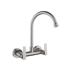 Kitchen Tap Wall Mounted Flat Levers Matt 2 levers hot and cold