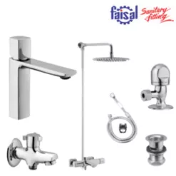Faisal Sanitary Slim Line Series 7307 Bath Set Complete 8 pieces