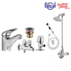 Faisal Sanitary Aqua Series 3607 Bath Set Complete 8 pieces