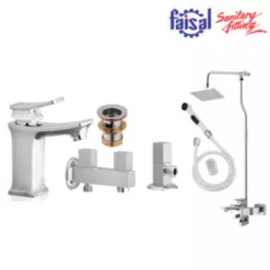 Faisal Sanitary Carrera Series 5507 Bath Set Complete 8 pieces