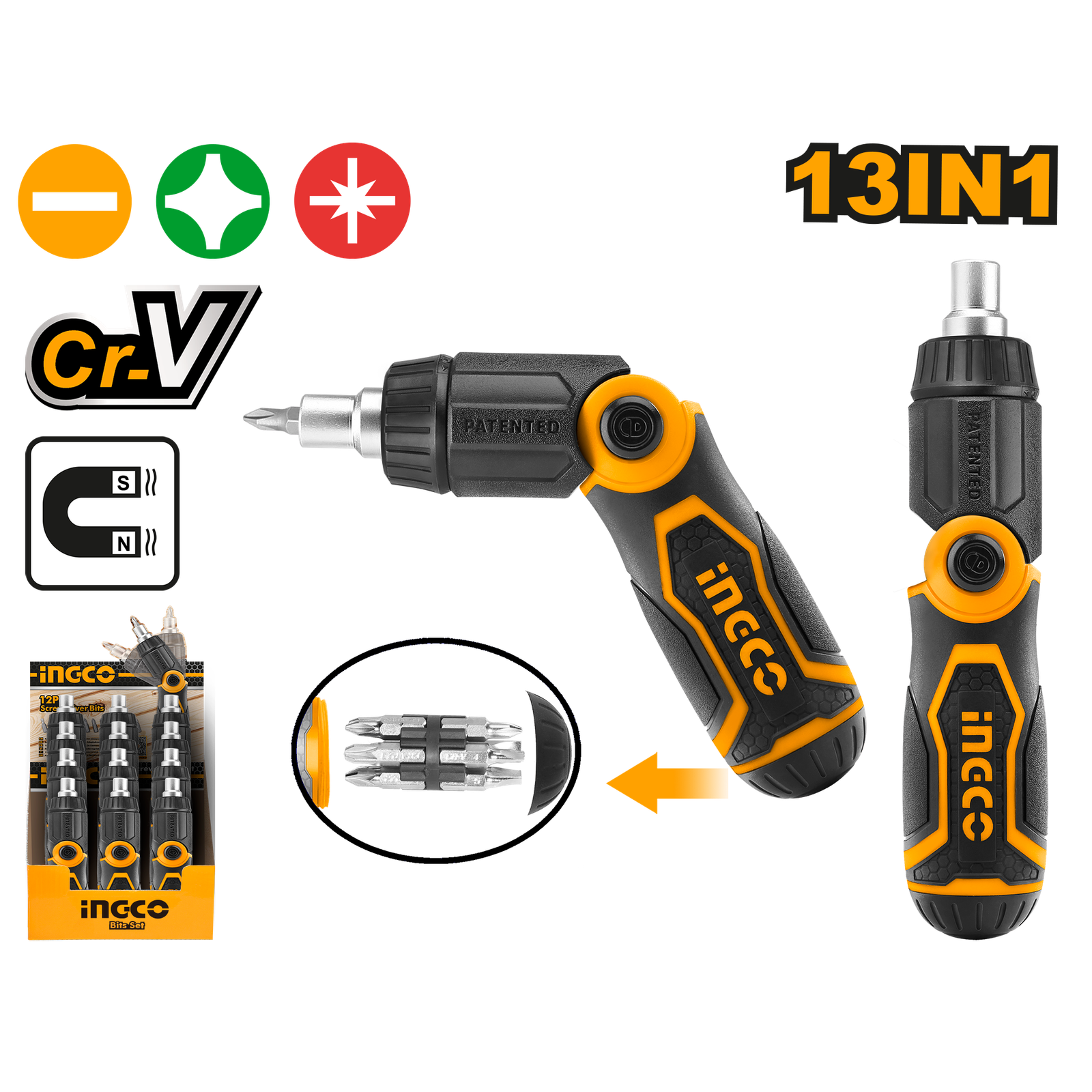 13 In 1 Ratchet Screwdriver Set  AKISD1208