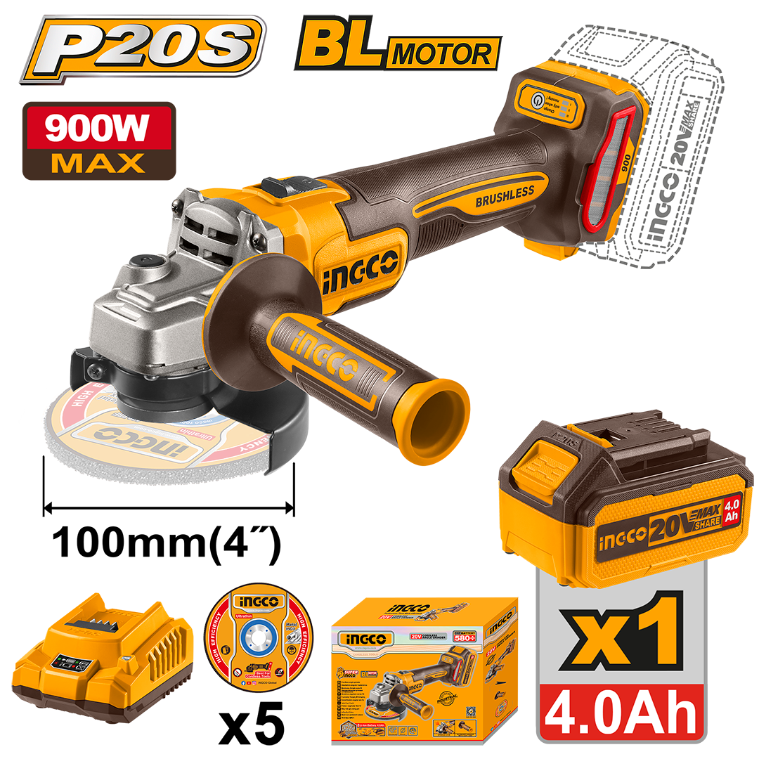 Ingco Cordless angle grinder CAGLI261021