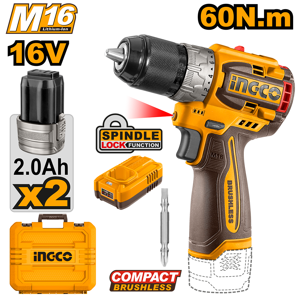 Compact brushless cordless drill CDLI16682