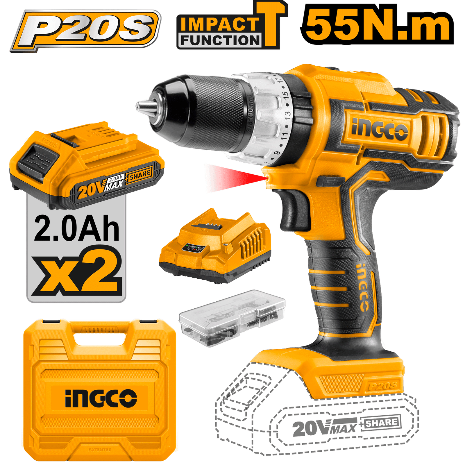 Lithium-ion Impact drill 20V   CIDLI20031