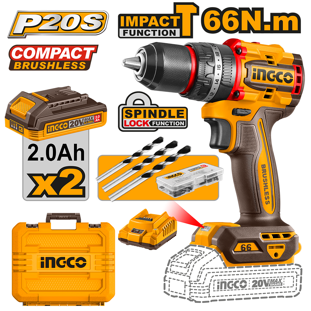 Compact Brushless Cordless Impact Drill CIDLI20668