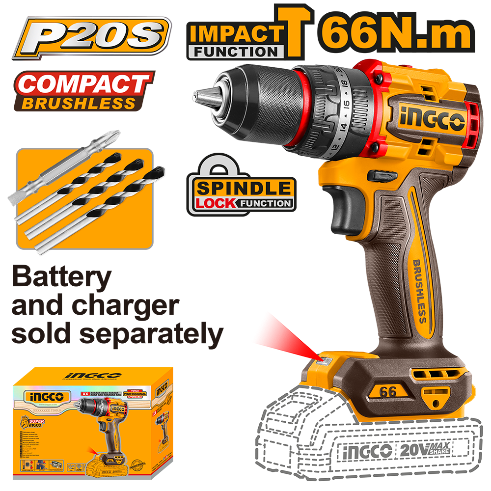 Compact Brushless Cordless Impact Drill CIDLI206681