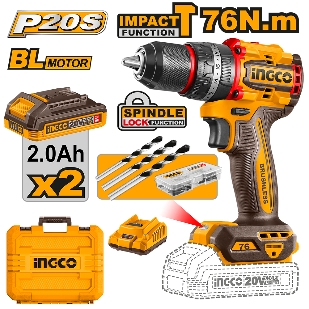 Compact Brushless Cordless Impact Drill CIDLI20768
