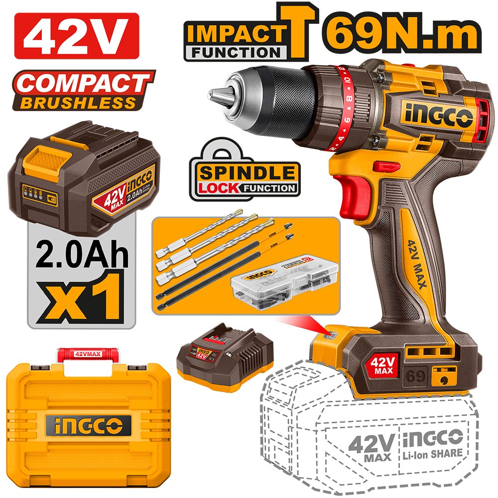 Compact Brushless Cordless Impact Drill CIDLI426981