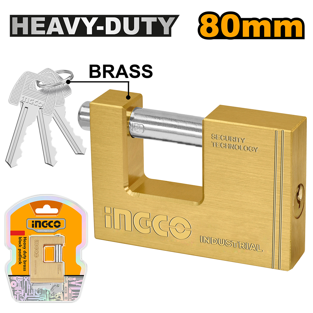 Heavy duty brass block padlock DBBPL0802