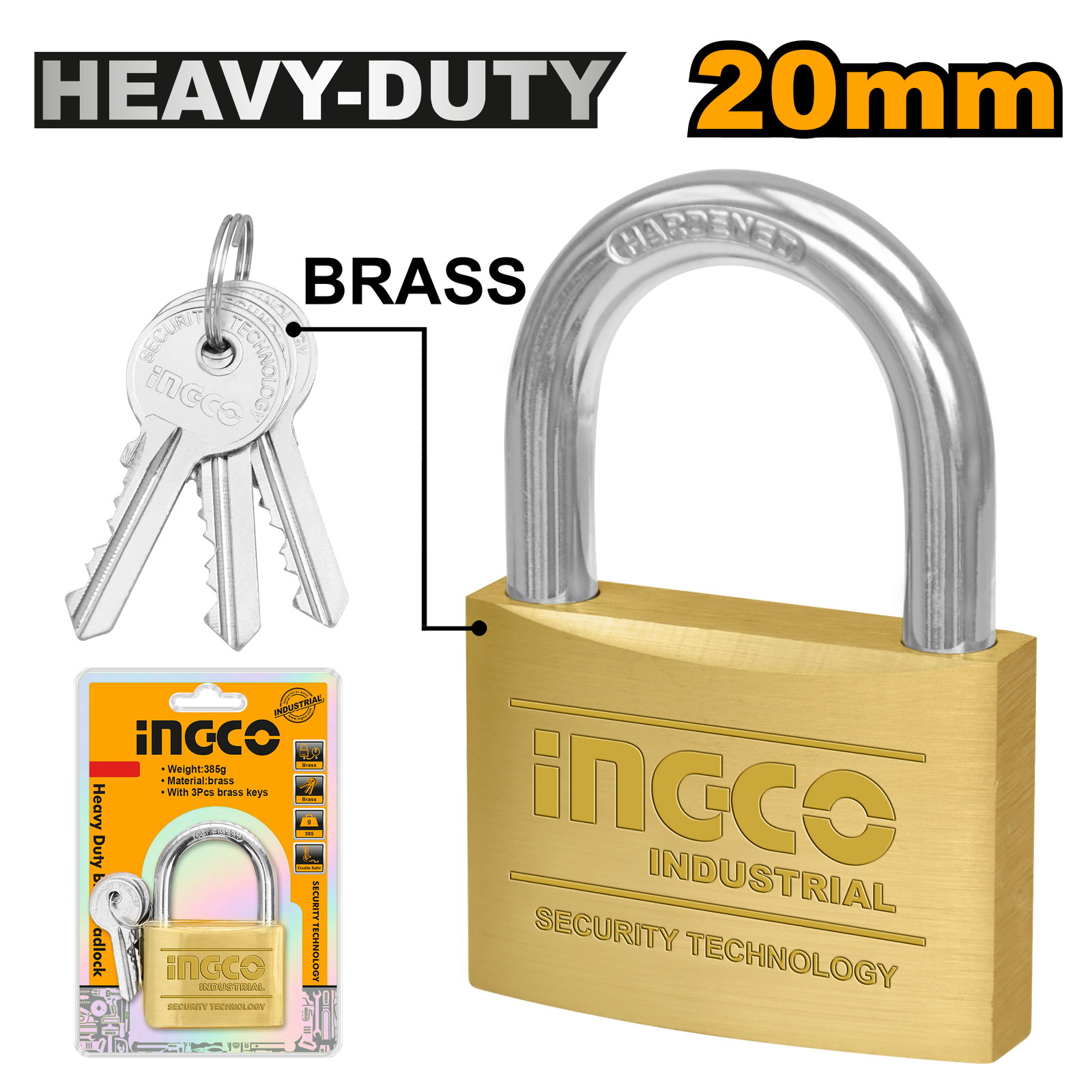 Heavy Duty Brass Padlock 20mm  DBPL0202