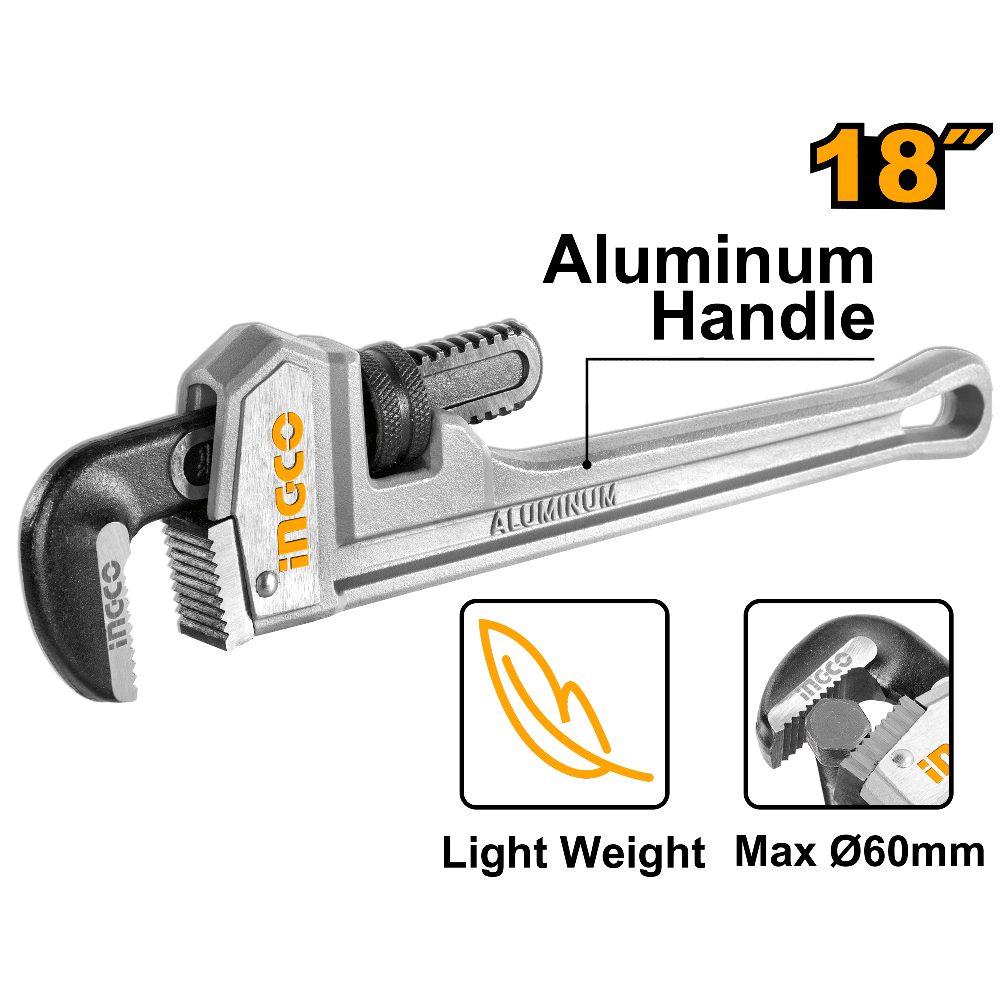Aluminum handle pipe wrench HALPW0118