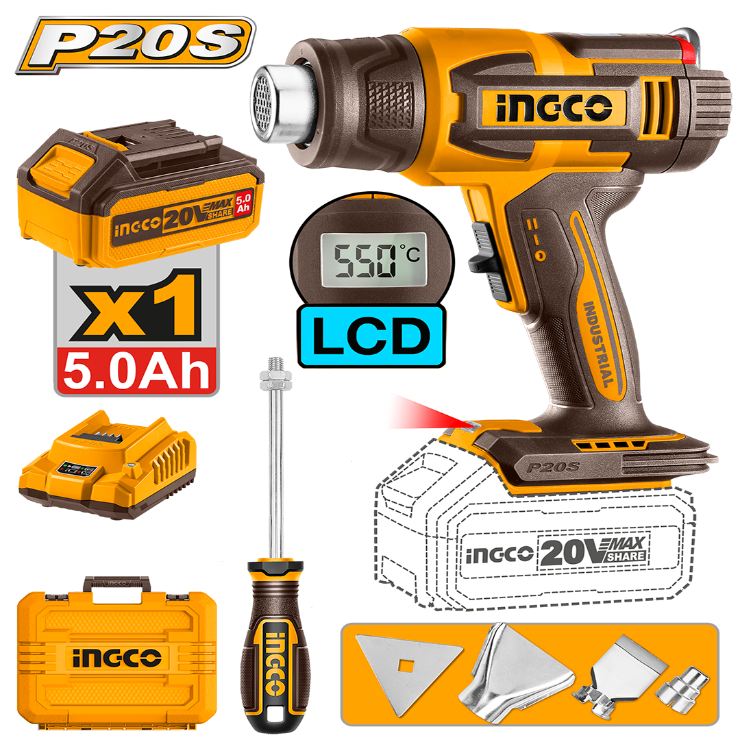 Ingco Cordless heat gun HGLI20035