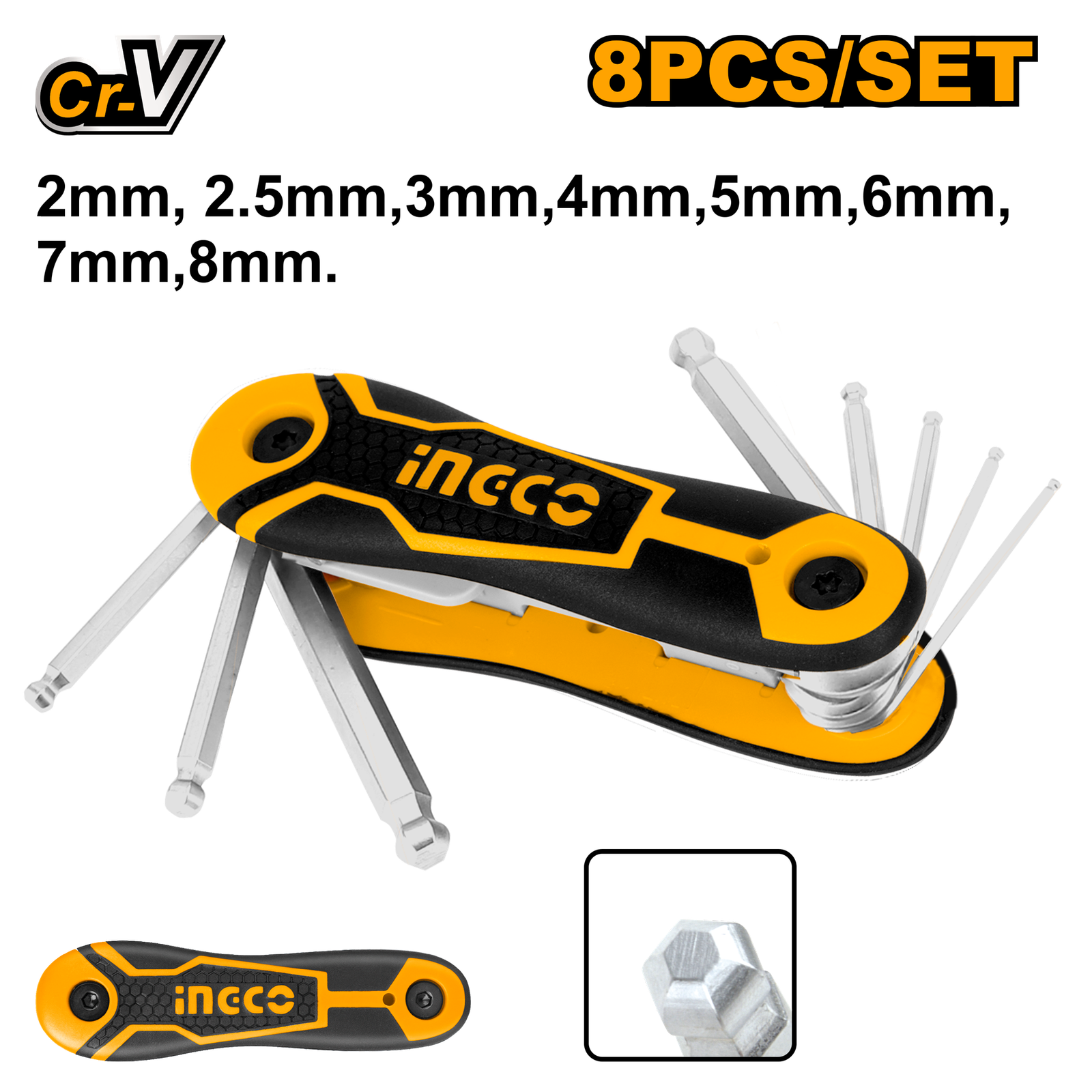 Ball Point Hex Key Size 2-8mm HHK14082