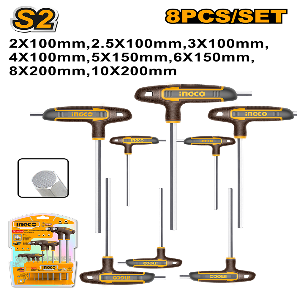 8 Pcs T-handle hex wrench set HHKT80818