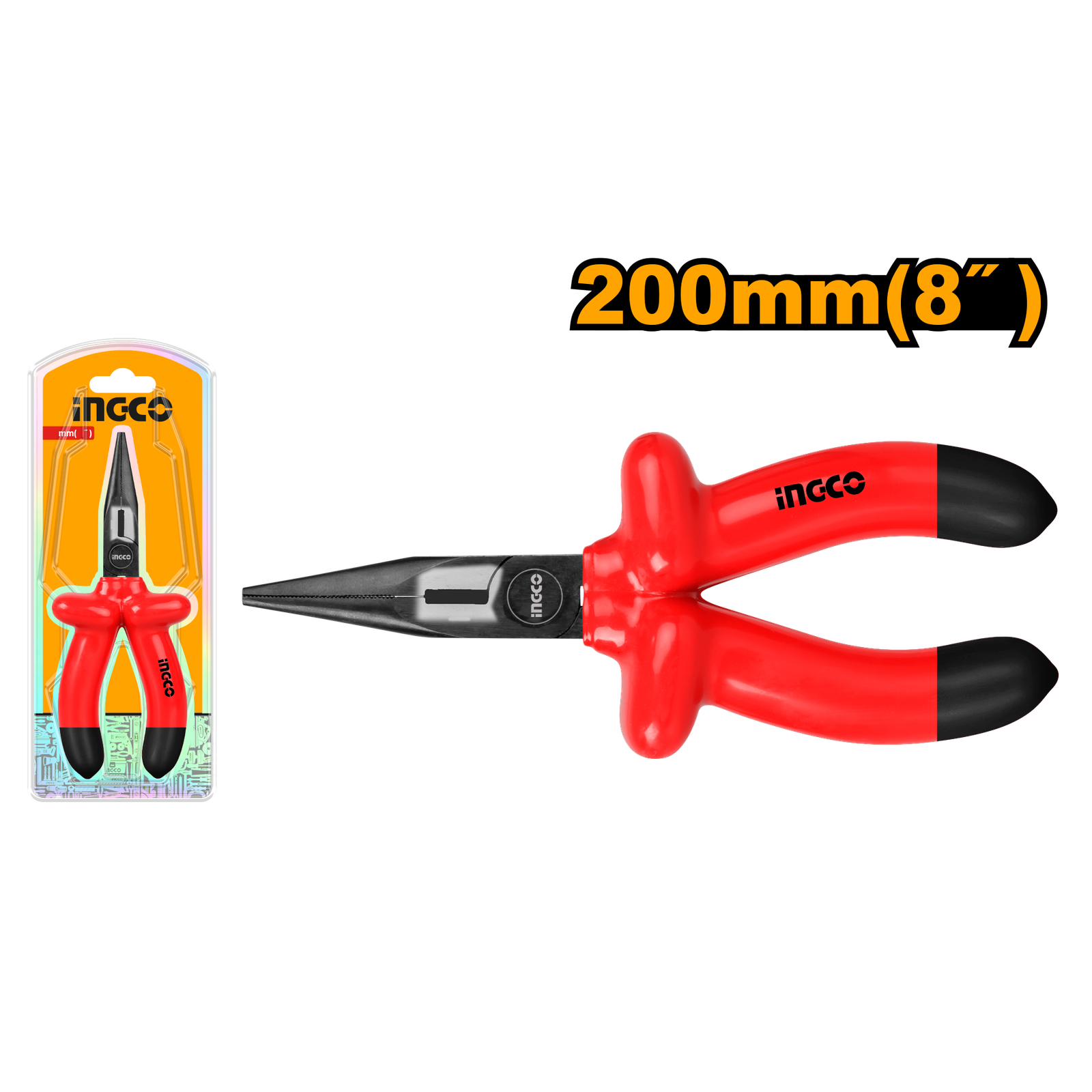 Insulated Long Nose Pliers 8"/200mm  HILNP01200