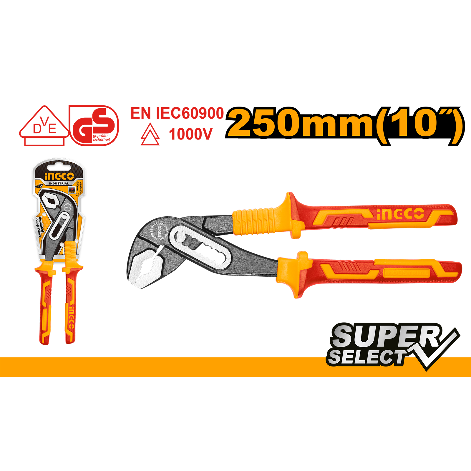 Insulated Pump Pliers 10"/250mm HIPP28250