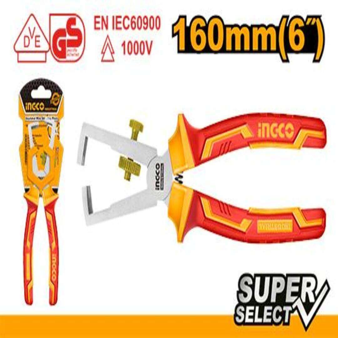 Ingco Insulated Wire Stripping Pliers 6"/160mm HIWSP28160