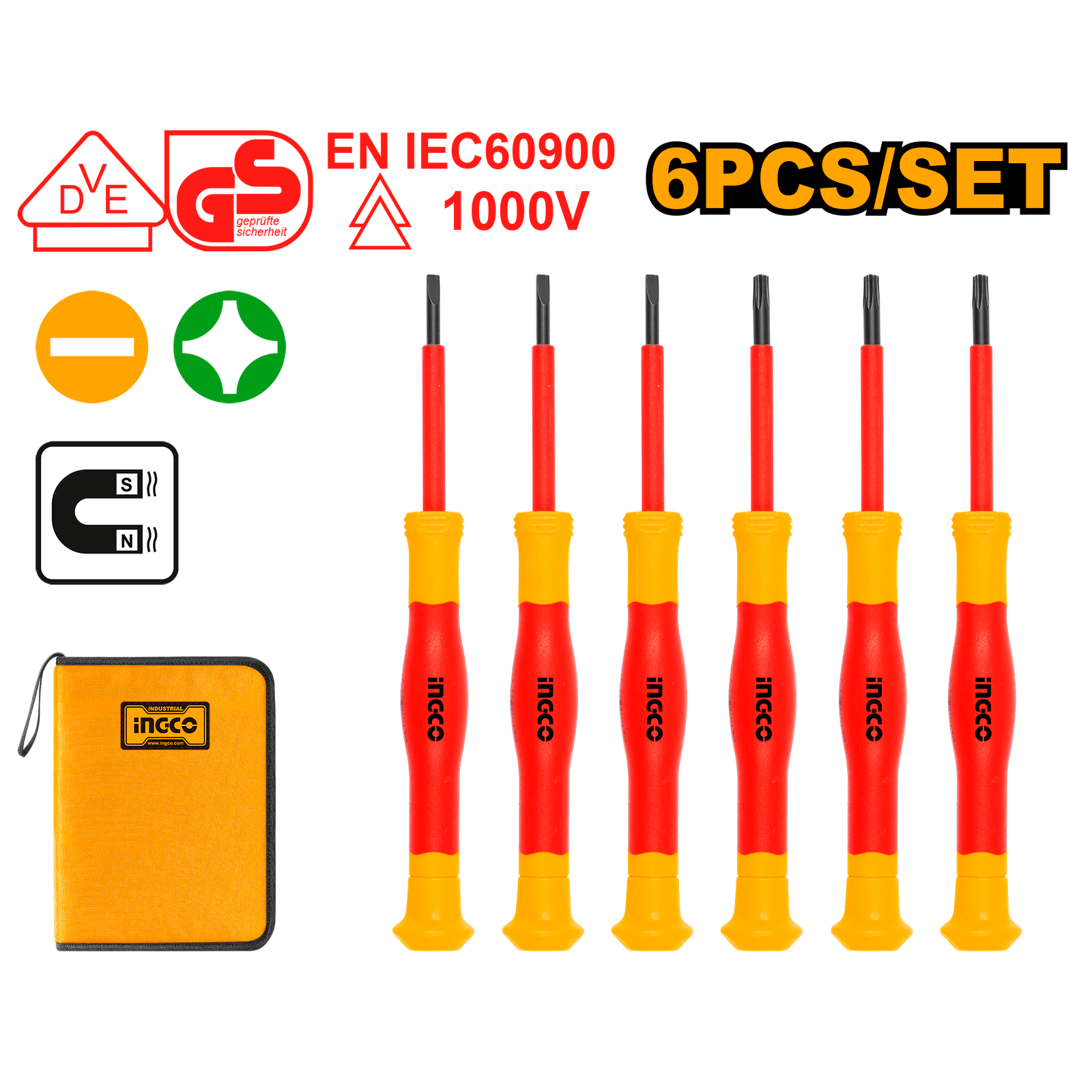 6Pcs Insulated Precision Screwdriver Set  HKIPSD0601