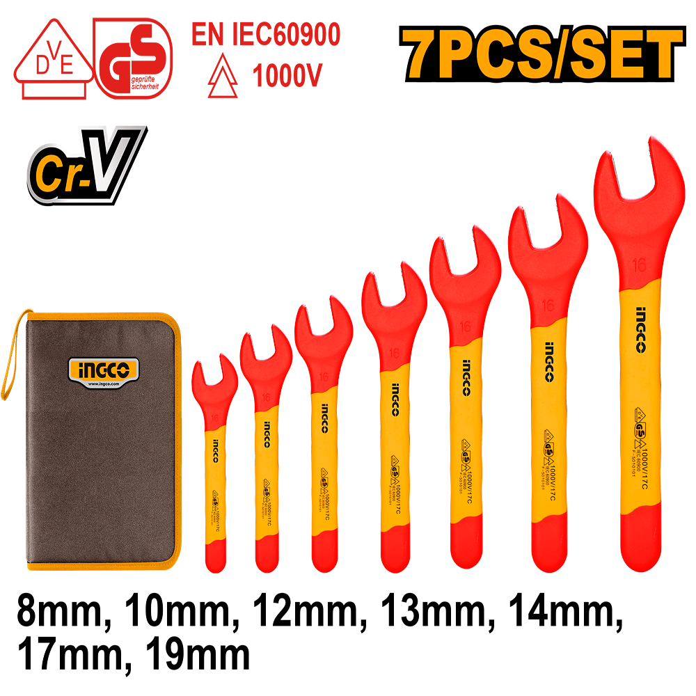 7 Pcs insulated open end spanners set HKISPA0701