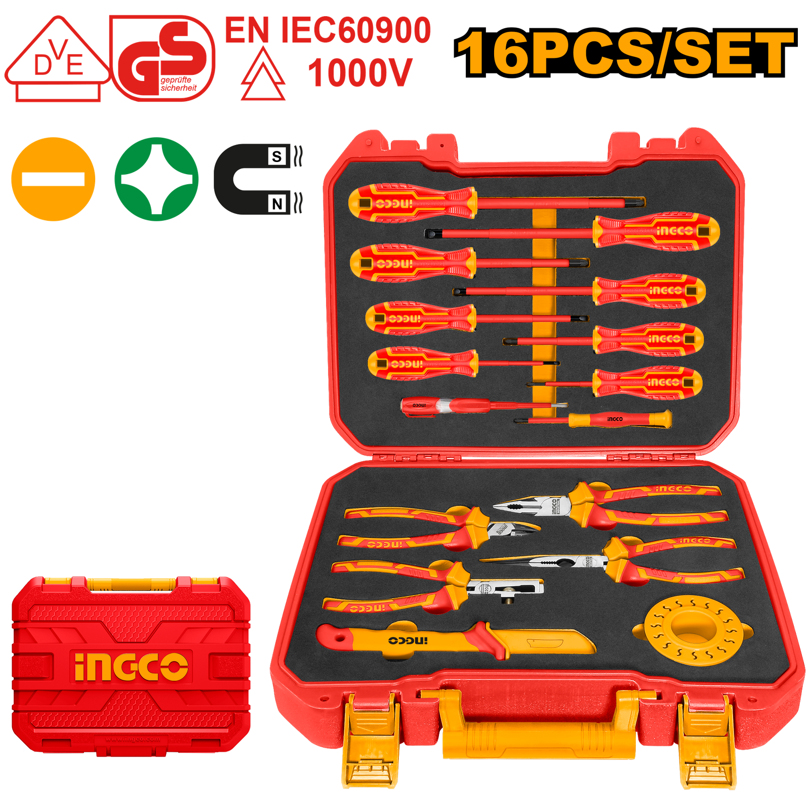 16Pcs Insulated Hand Tools Set  HKITH1601