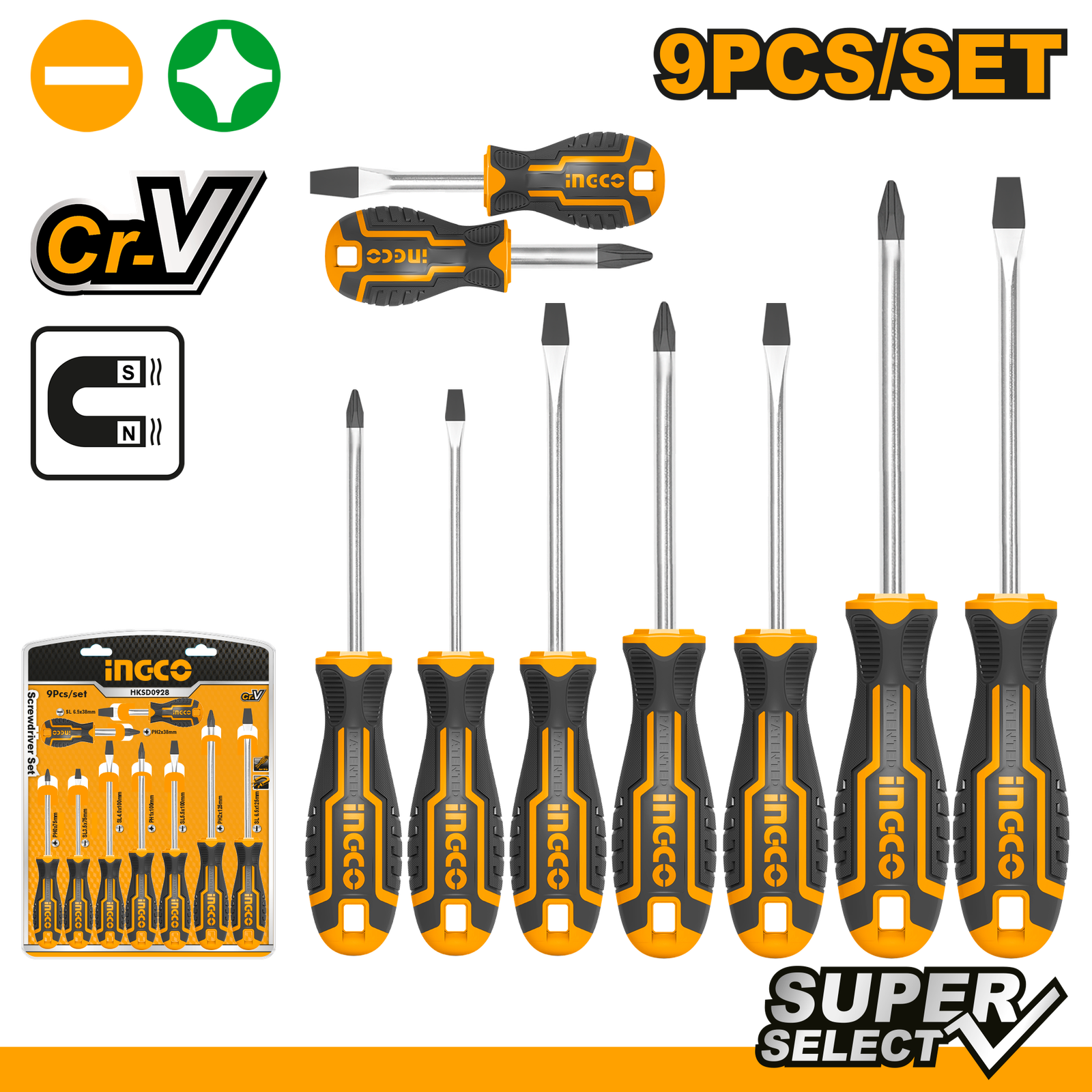 9 Pcs Screwdriver HKSD0928