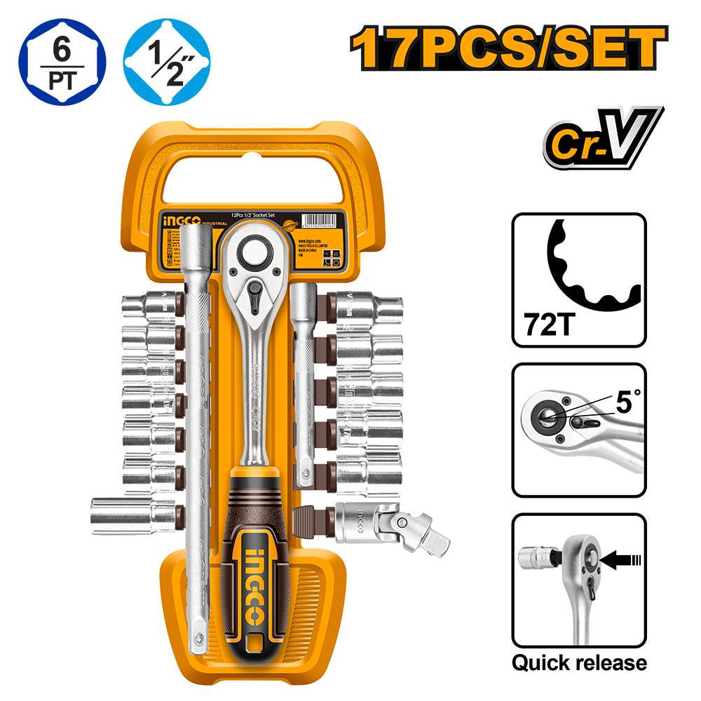 17 Pcs 1/2" socket set HKTS12171