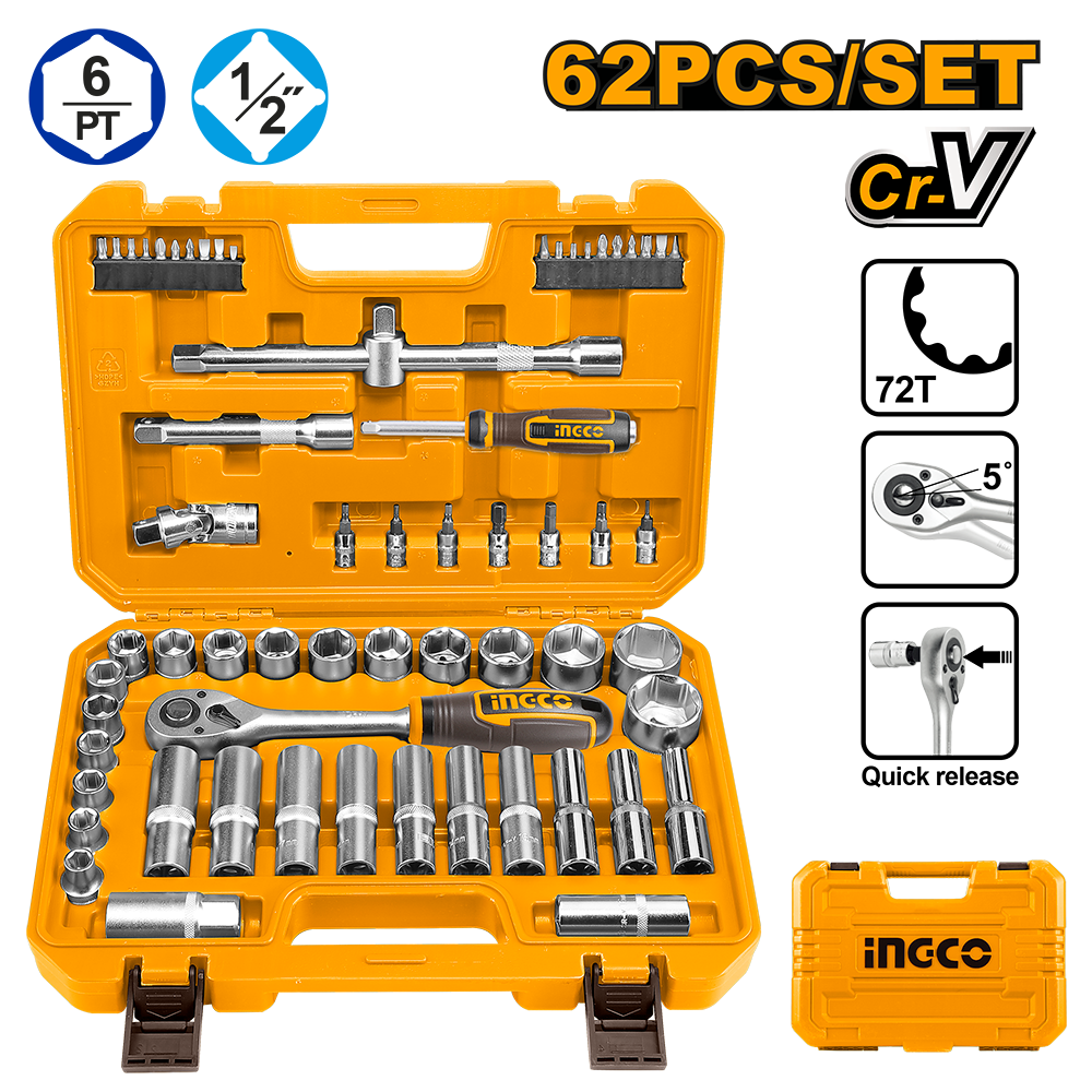 62 Pcs 1/2" socket set HKTS12602