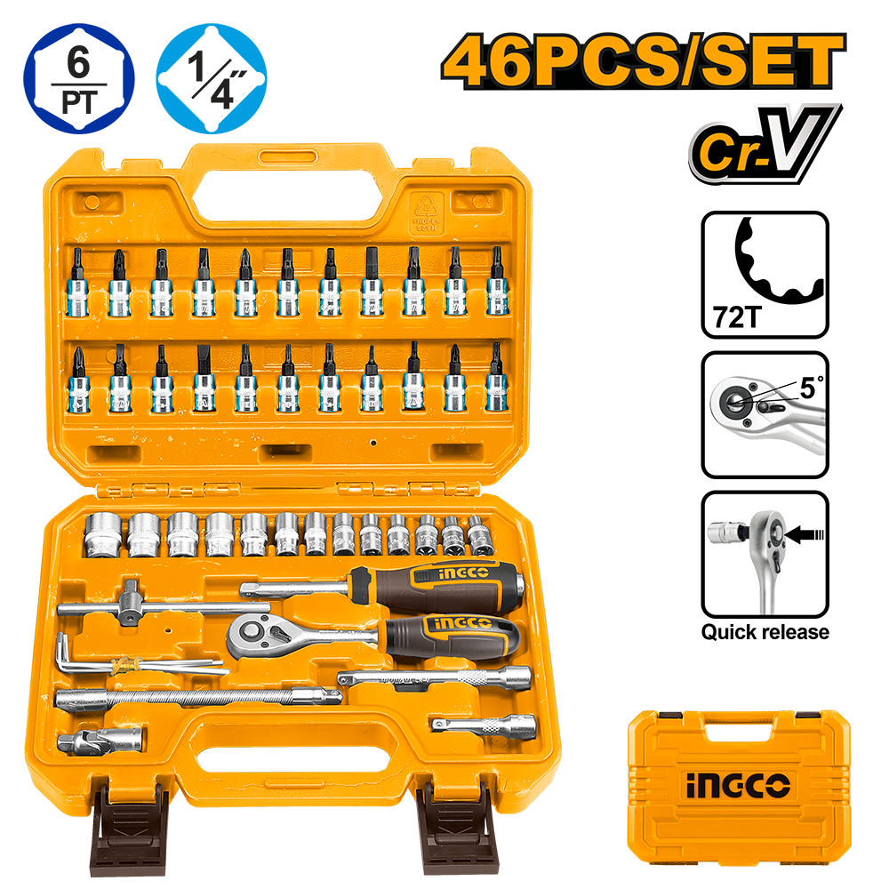 46 Pcs 1/4" socket set HKTS14462
