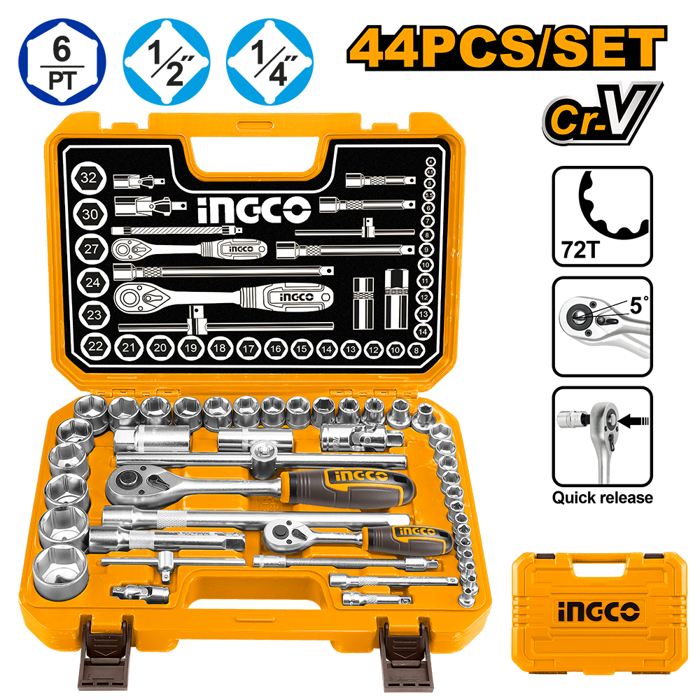 44 Pcs 1/4"&1/2" socket set HKTS42441