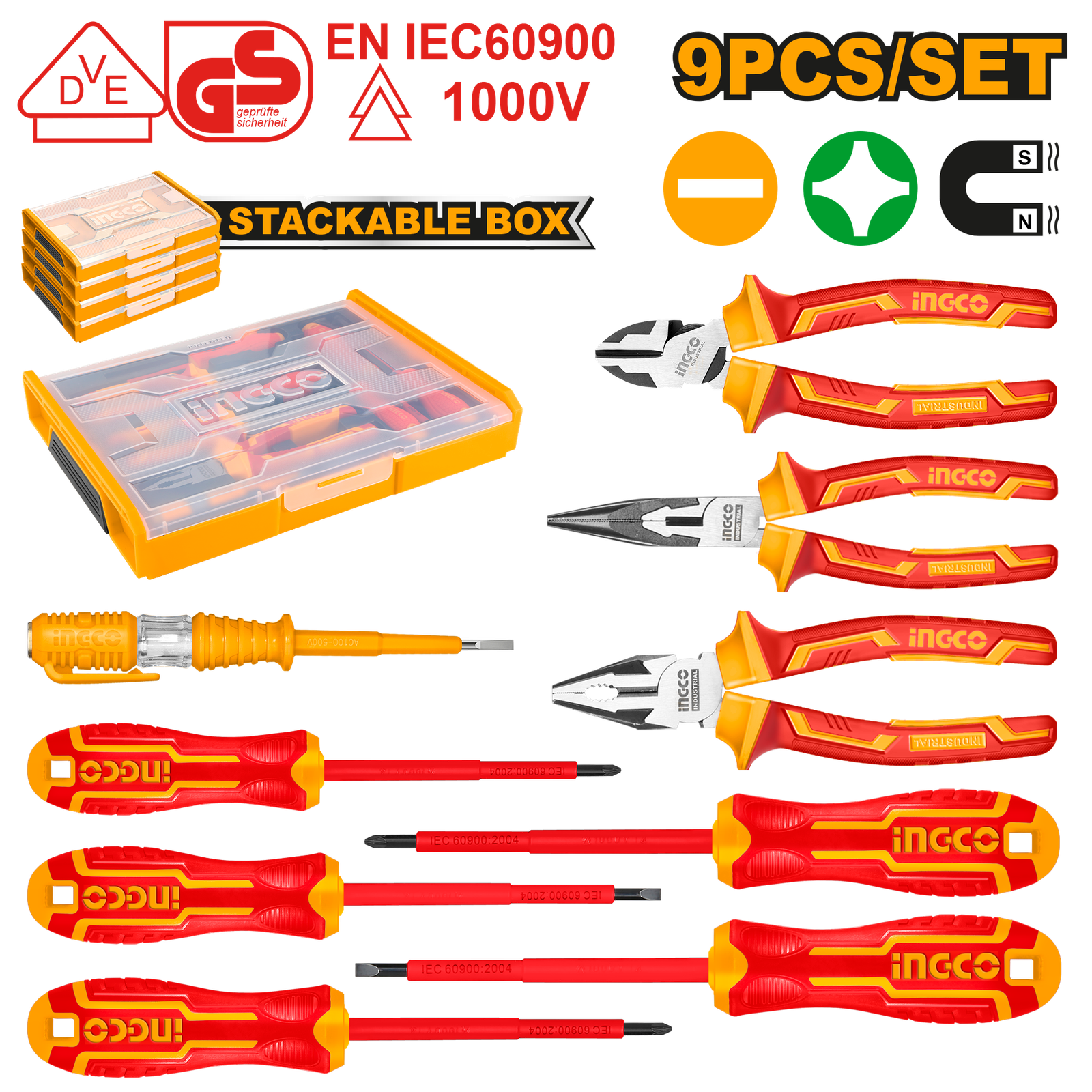9 Pcs Insulated Hand Tools Set  HKTV01H091