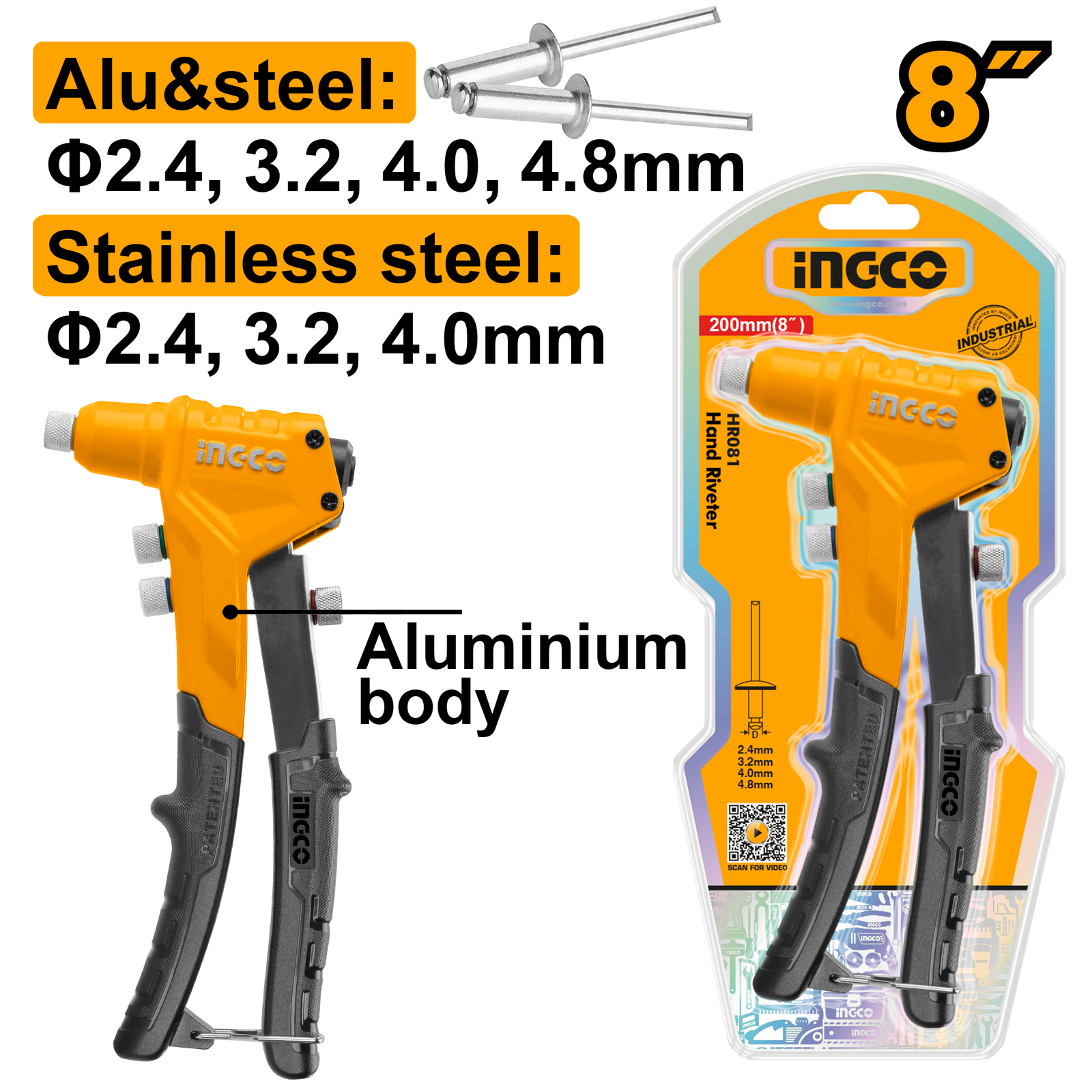 Hand Riveter 8" HR081