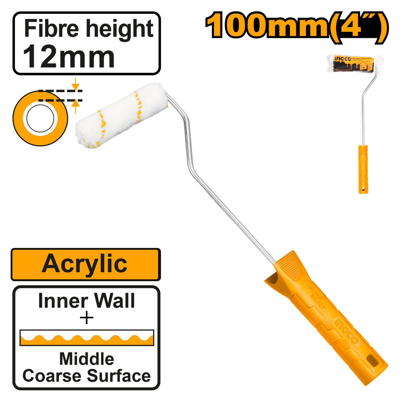 Mini Cylinder Brush (Inner Wall) 100mm/4"
Fibre height:12mm HRHT281002