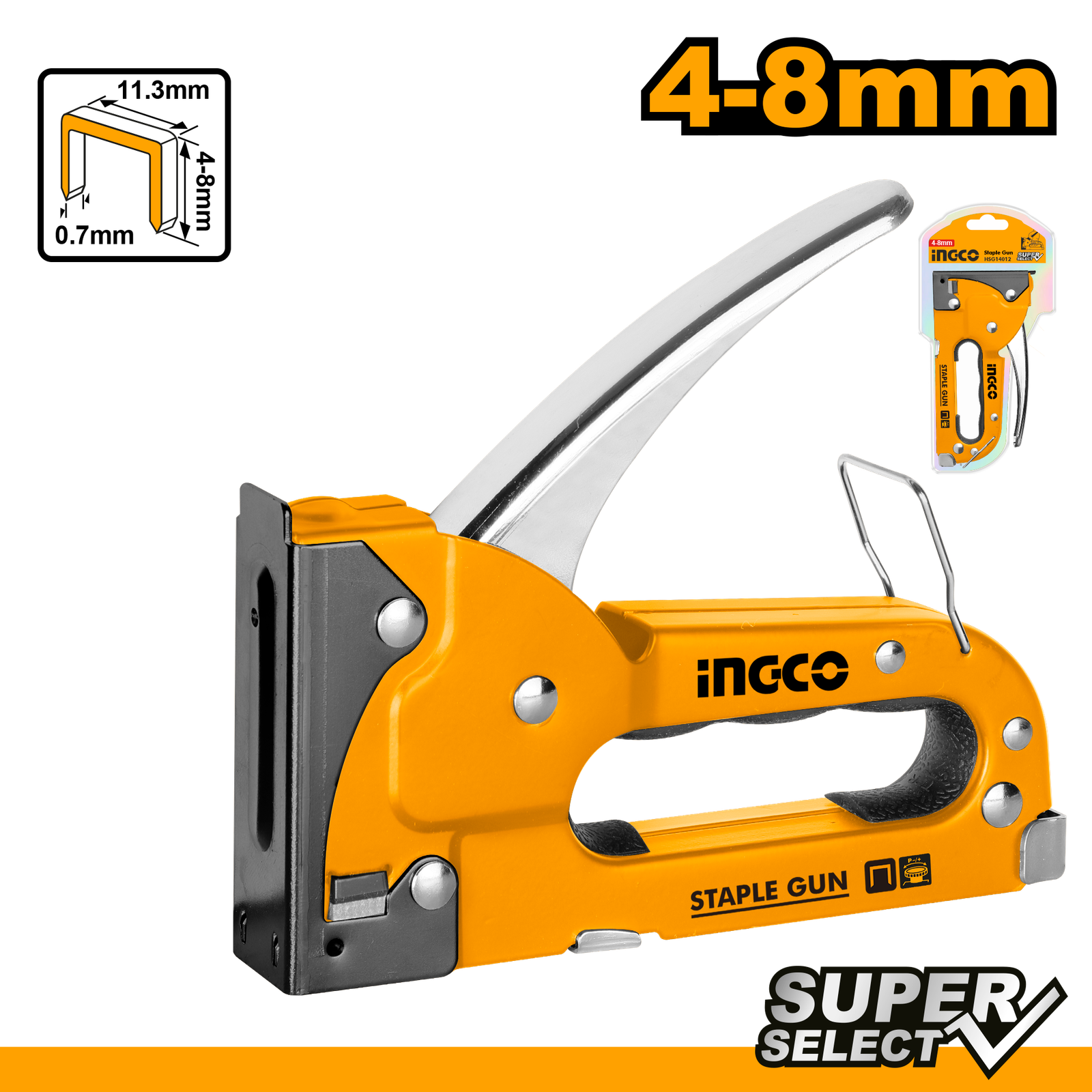 Ingco Staple Gun 0.7mm, Crown: 11 HSG14012