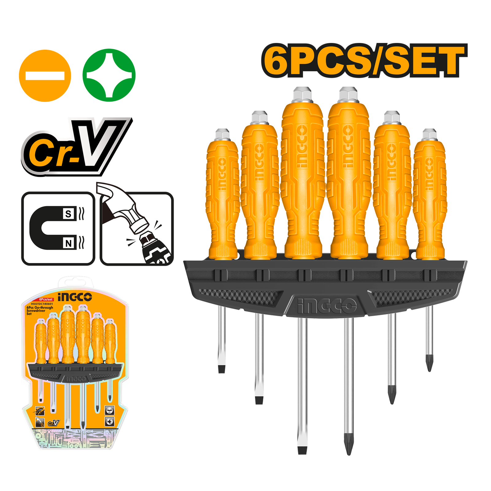 6Pcs Go-Through Screwdriver Set  HSGTDC180601