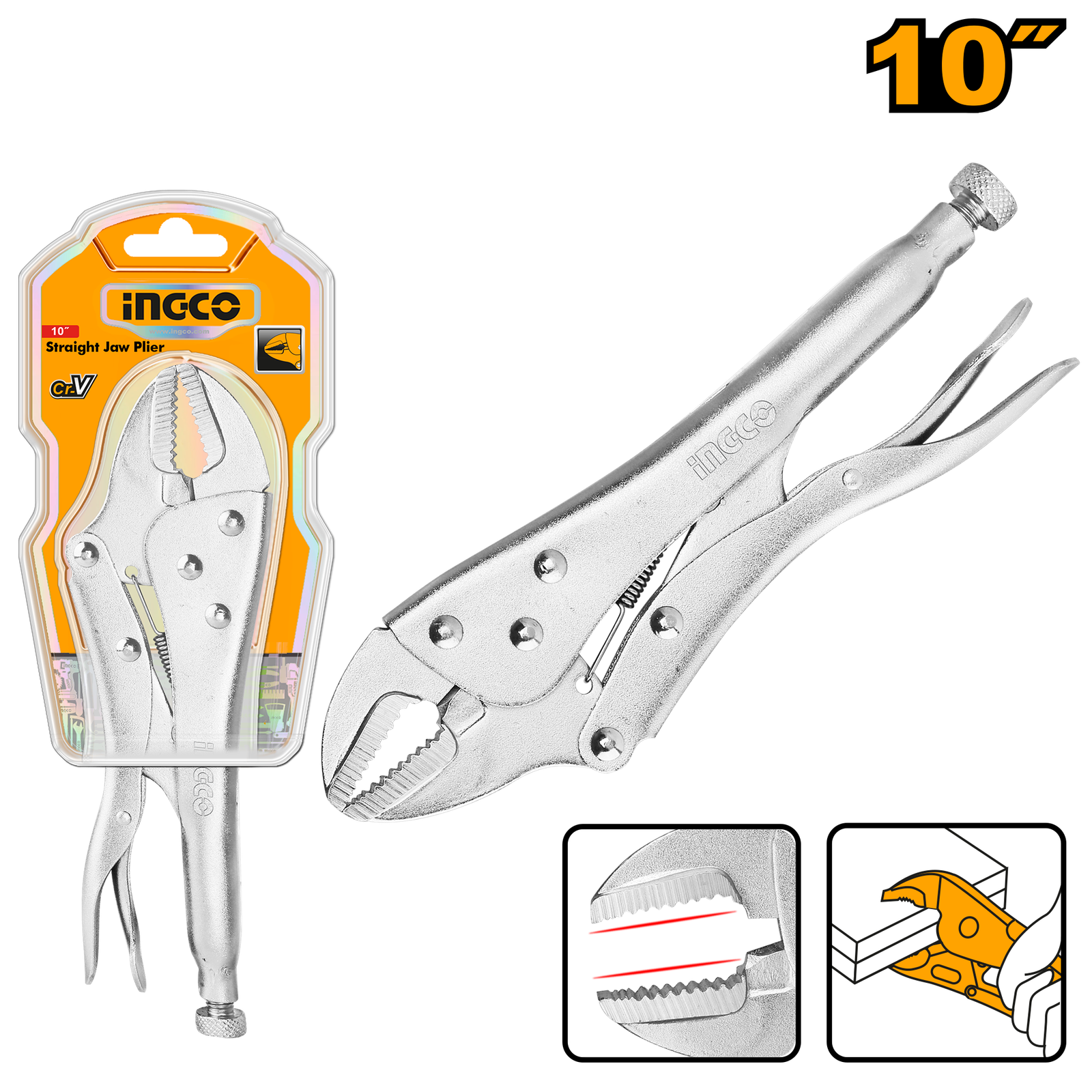 Ingco Straight Jaw Plier 10"  HSJP0110