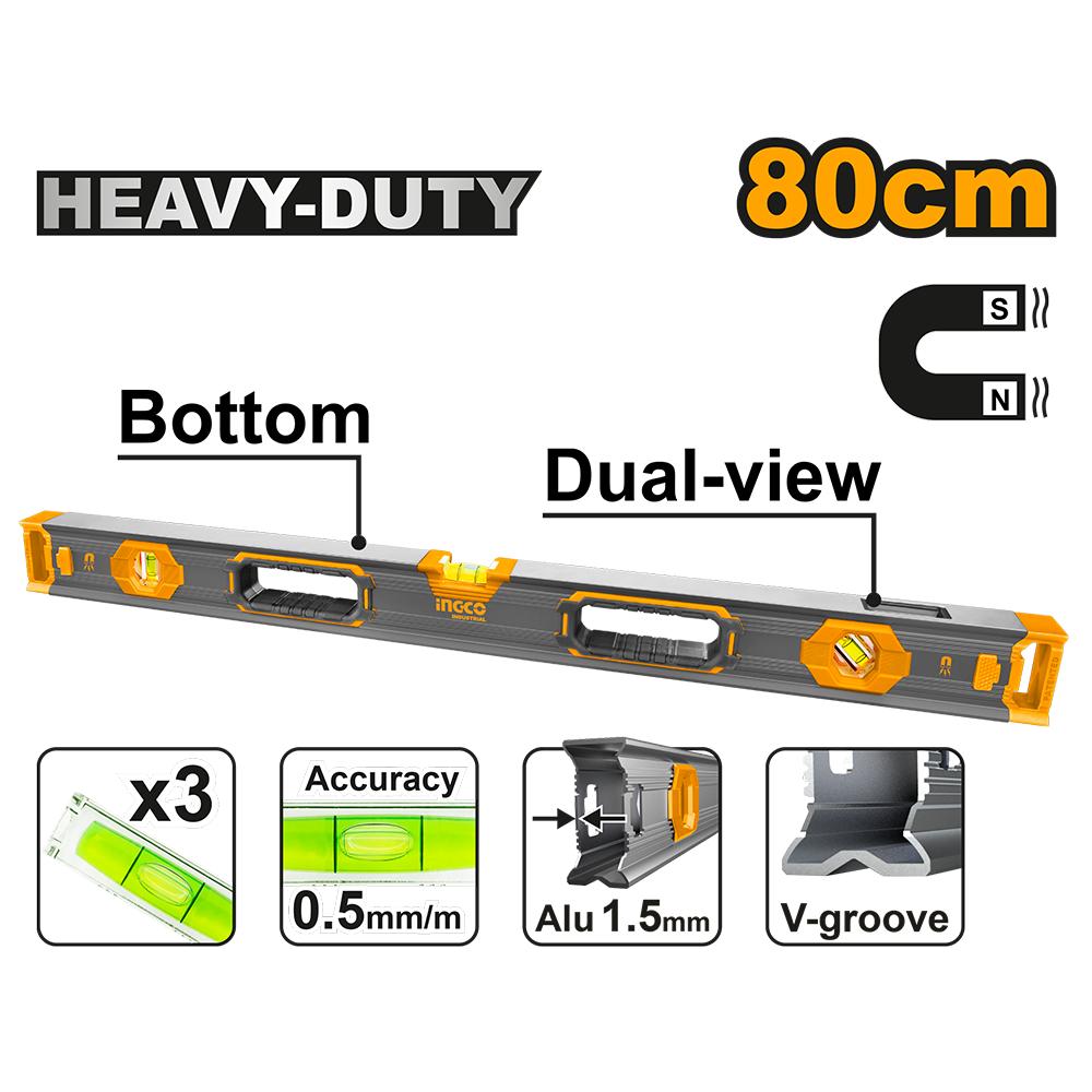 Ingco Spirit level(With powerful magnets) HSL68080