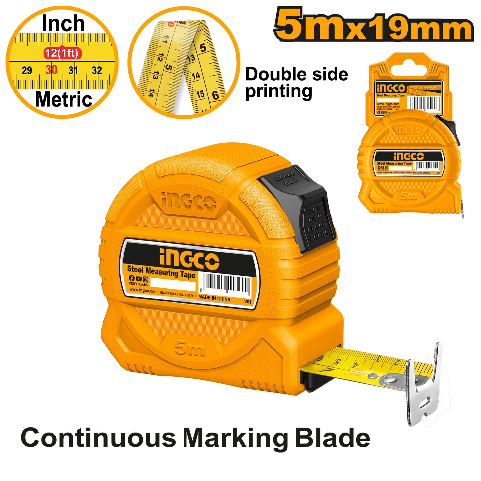 IngcoSteel Measuring Tape 5m  HSMT39519