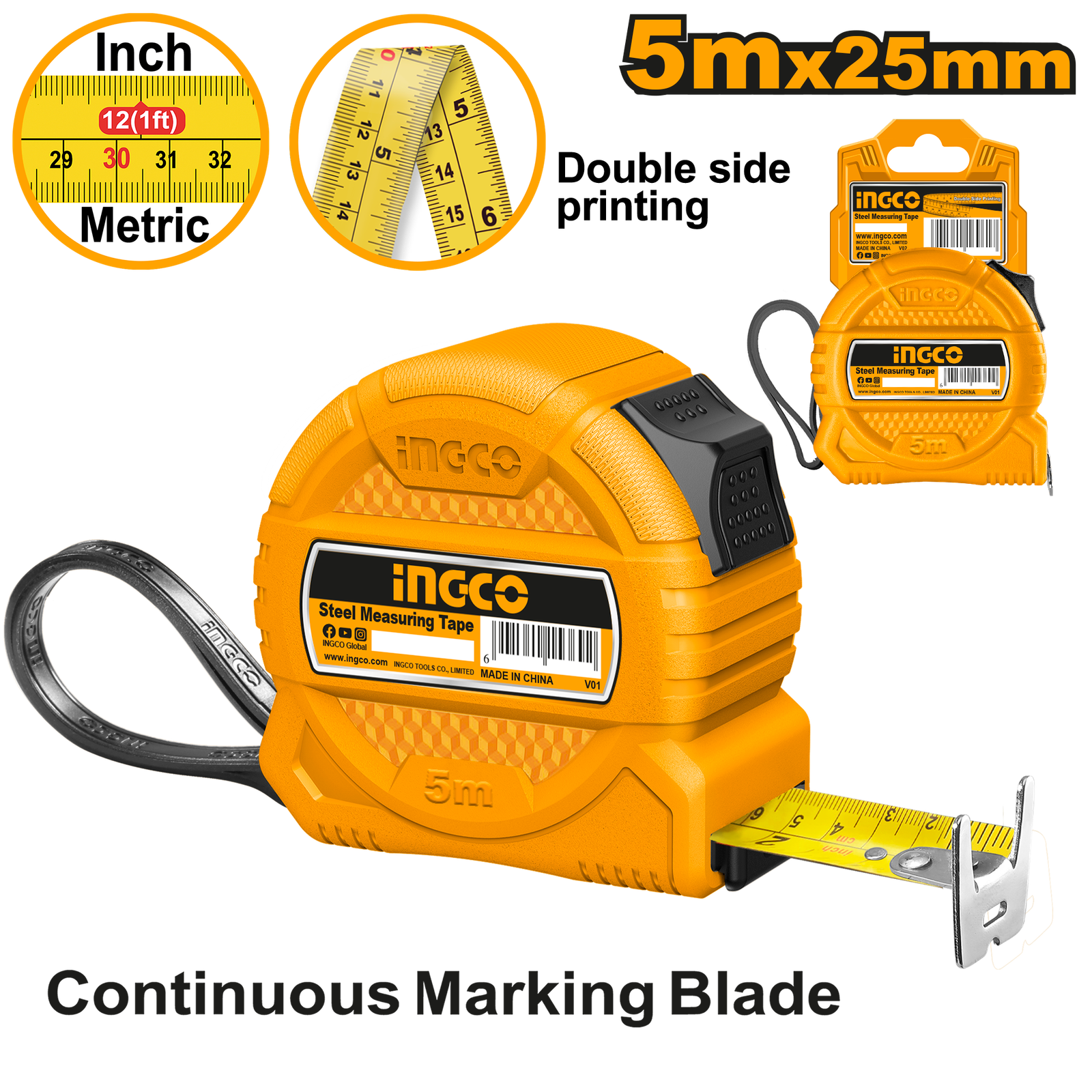 Steel Measuring Tape 5m HSMT39525