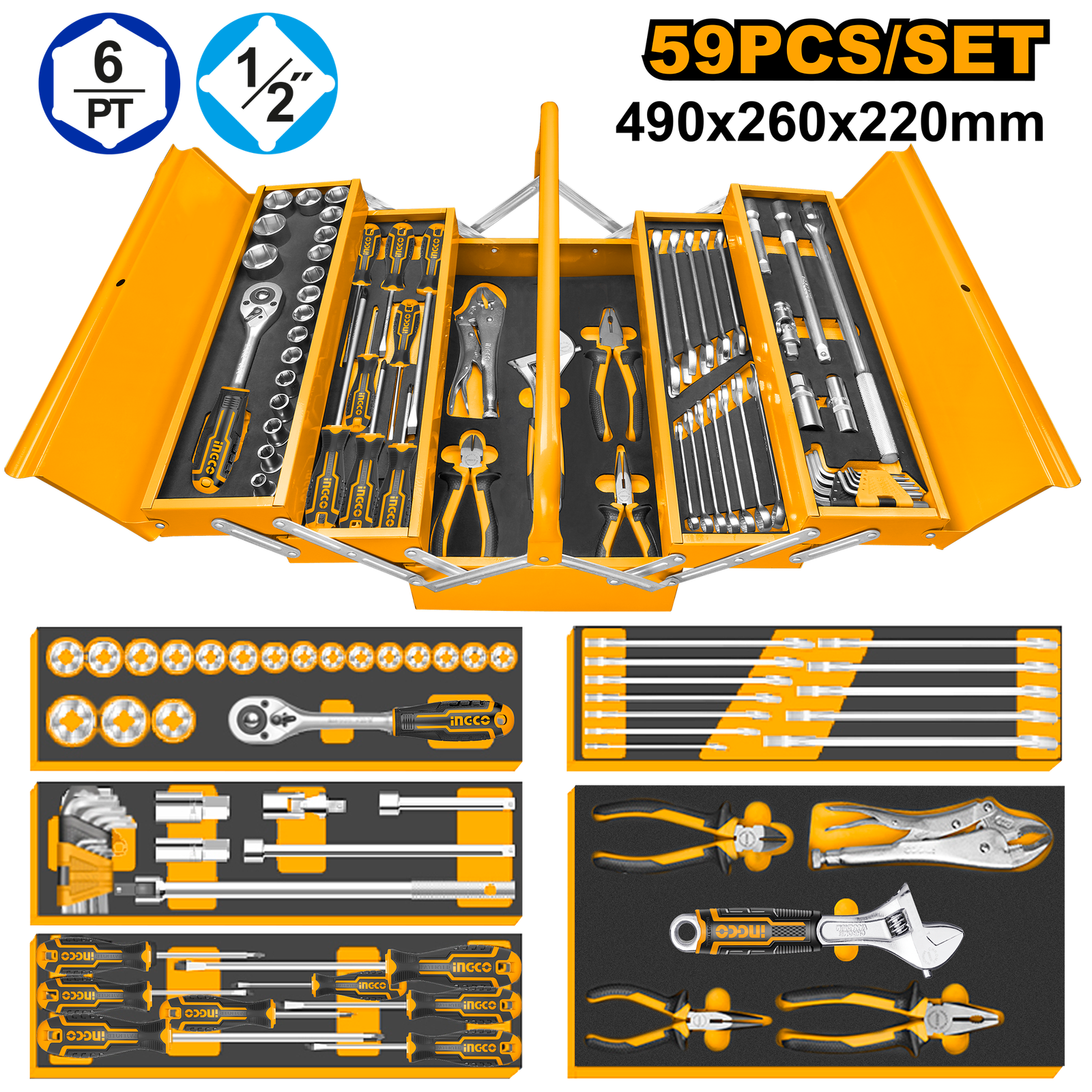 59 Pcs Tool Chest Set  HTCS15591