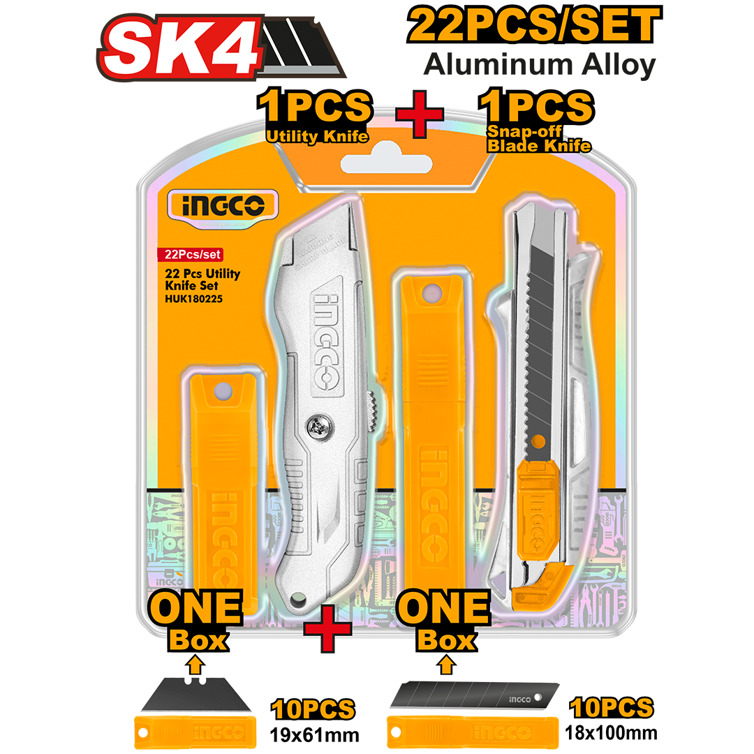 22 Pcs Utility Knife Set HUK180225