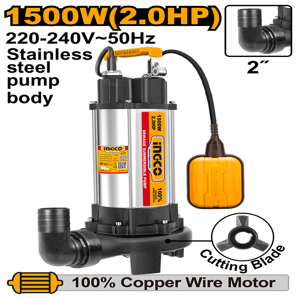 Ingco Sewage submersible pump SPDB15008