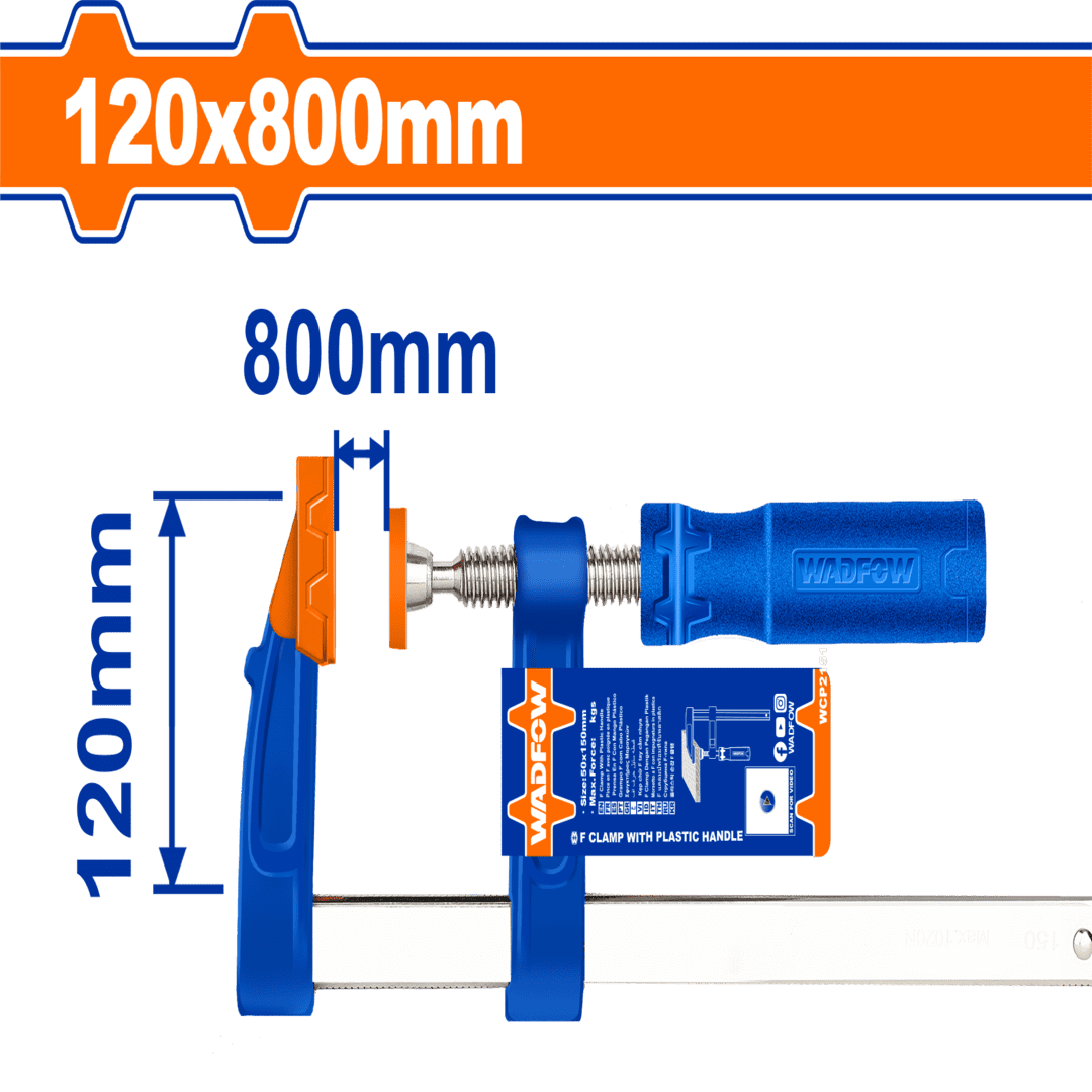 Wadfow F clamp with plastic handle size:120x800mmWCP2124