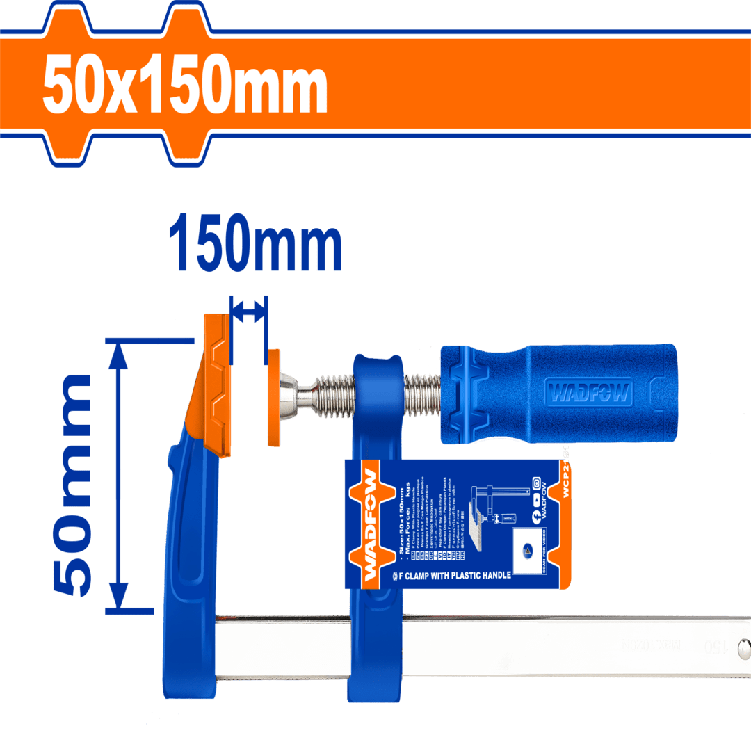 Wadfow F clamp with plastic handle  size:50x150mm  WCP2151