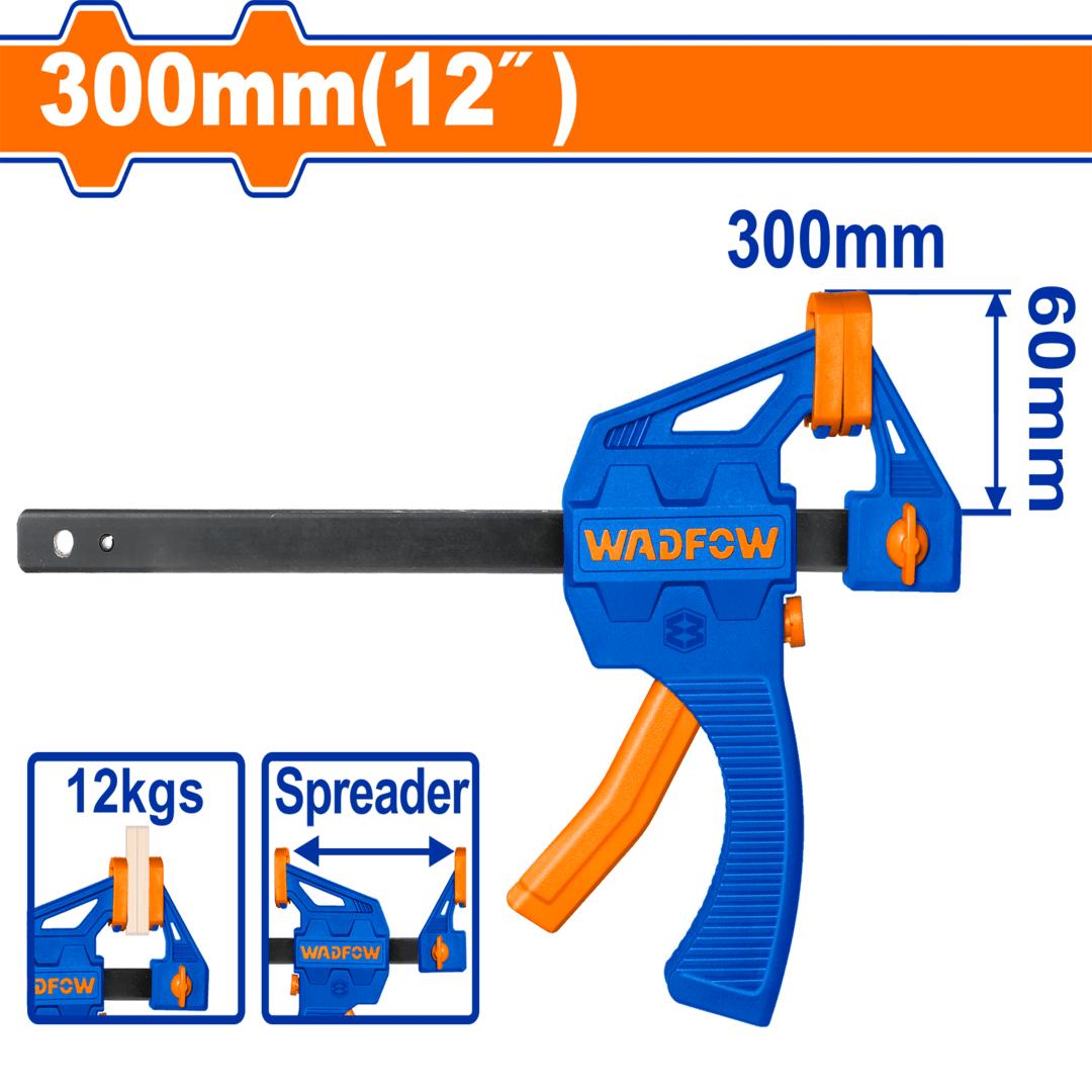 Wadfow Quick bar clamp 12"size:60x300mm WCP4312